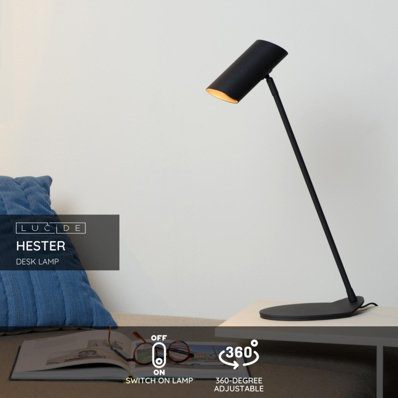 Lucide HESTER - Stolná lampa - 1xGU10 - Antracit